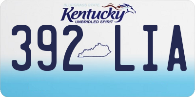 KY license plate 392LIA