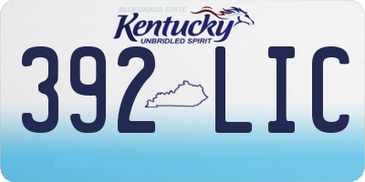 KY license plate 392LIC