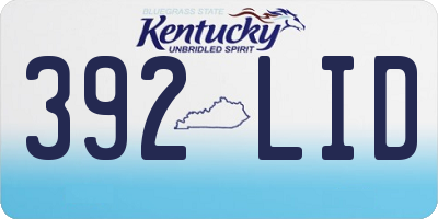 KY license plate 392LID