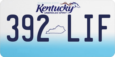 KY license plate 392LIF