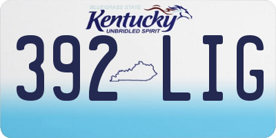 KY license plate 392LIG