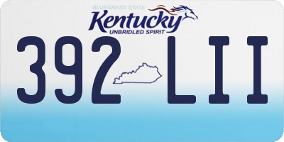 KY license plate 392LII