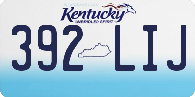 KY license plate 392LIJ