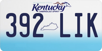 KY license plate 392LIK