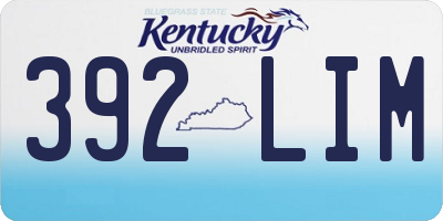 KY license plate 392LIM