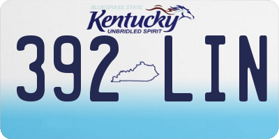 KY license plate 392LIN