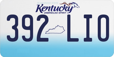 KY license plate 392LIO
