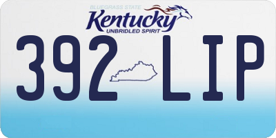 KY license plate 392LIP