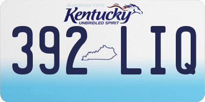 KY license plate 392LIQ