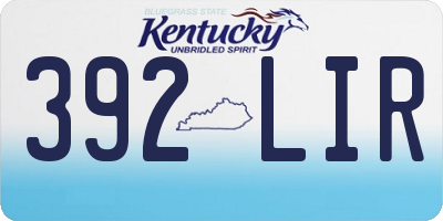 KY license plate 392LIR