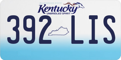 KY license plate 392LIS