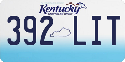 KY license plate 392LIT