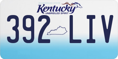KY license plate 392LIV