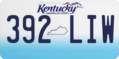 KY license plate 392LIW