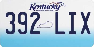 KY license plate 392LIX