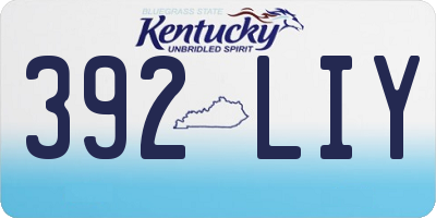 KY license plate 392LIY