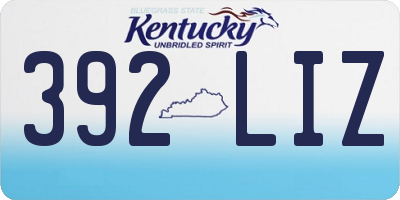 KY license plate 392LIZ