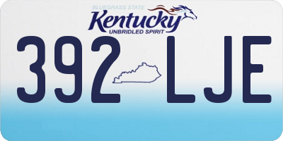 KY license plate 392LJE