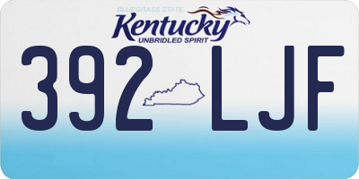 KY license plate 392LJF