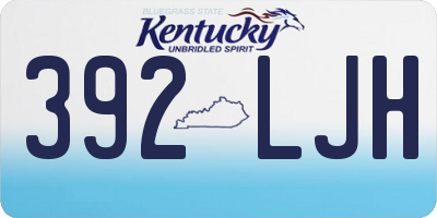 KY license plate 392LJH