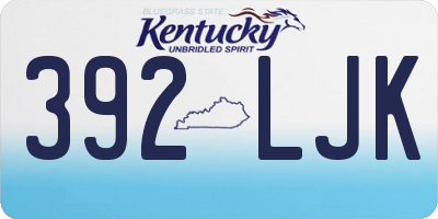 KY license plate 392LJK