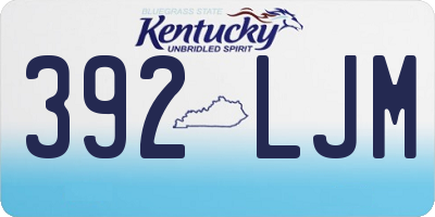 KY license plate 392LJM
