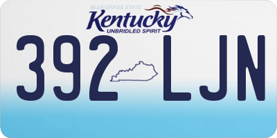 KY license plate 392LJN