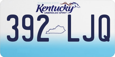 KY license plate 392LJQ