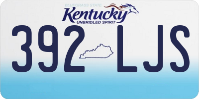 KY license plate 392LJS