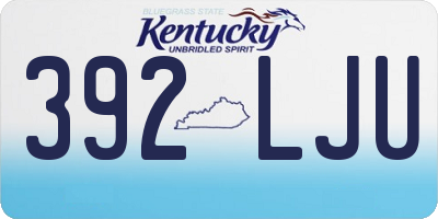 KY license plate 392LJU