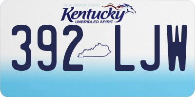KY license plate 392LJW