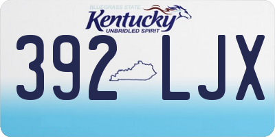 KY license plate 392LJX