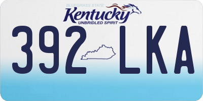 KY license plate 392LKA