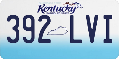 KY license plate 392LVI