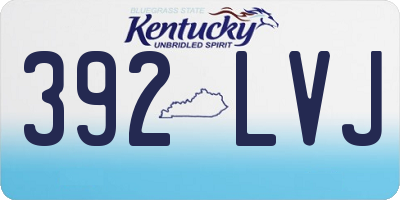KY license plate 392LVJ