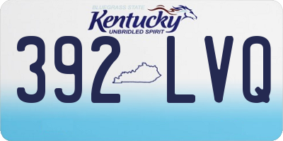 KY license plate 392LVQ