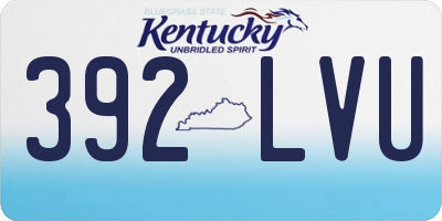 KY license plate 392LVU