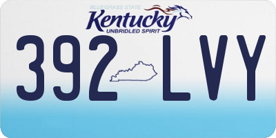 KY license plate 392LVY