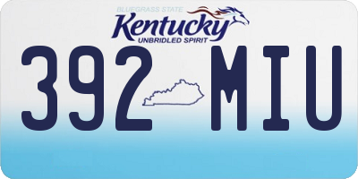 KY license plate 392MIU