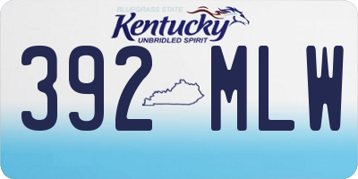 KY license plate 392MLW