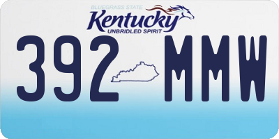 KY license plate 392MMW