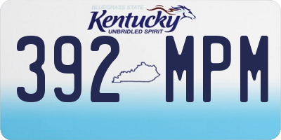 KY license plate 392MPM