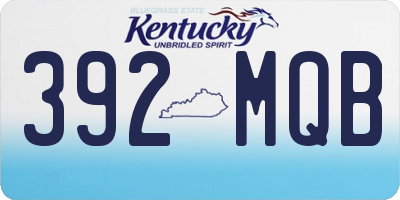 KY license plate 392MQB