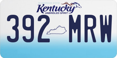 KY license plate 392MRW