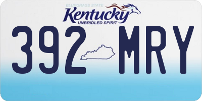 KY license plate 392MRY