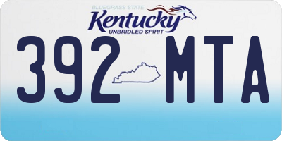 KY license plate 392MTA