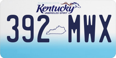 KY license plate 392MWX