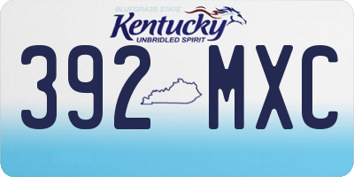 KY license plate 392MXC