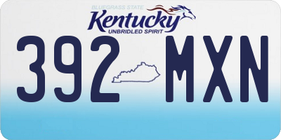 KY license plate 392MXN
