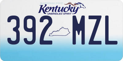 KY license plate 392MZL